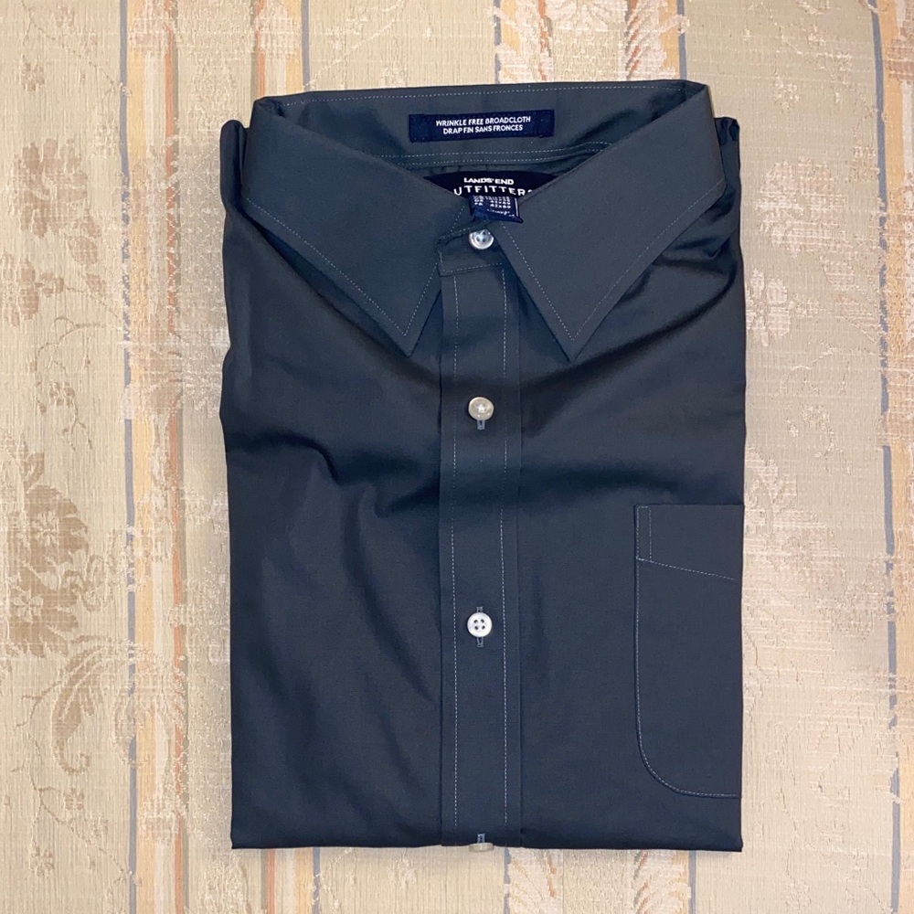 Lands' End Navy Dress Shirt